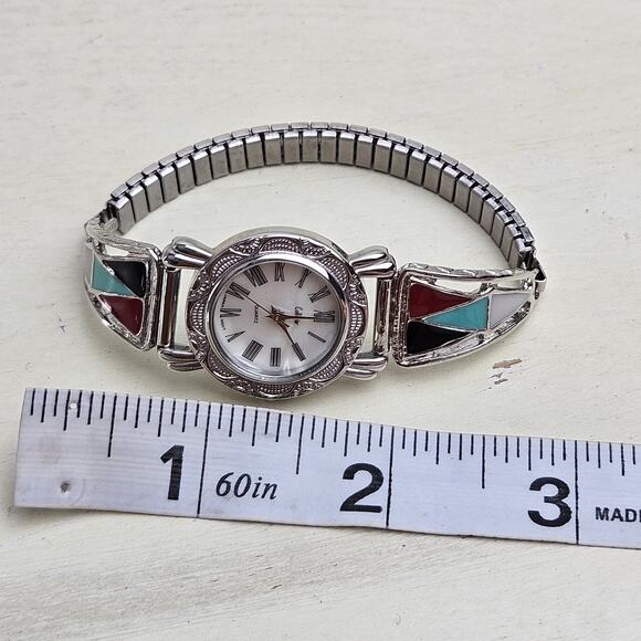 Collezio Watch Women Quartz Analog Multi Color Strap White Dial Enamel Untested - Picture 5 of 6